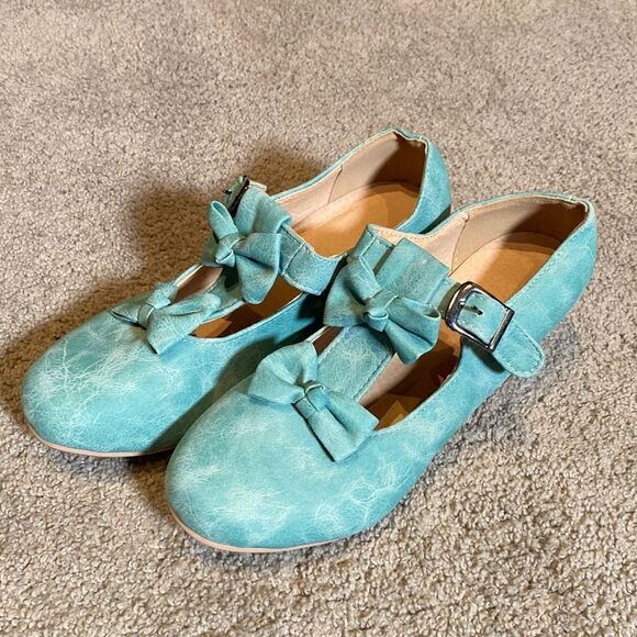 Women’s Shoes Bows Round Toe Mary Jane Low Heel Size 39 (8-8.5 US) NEW - Picture 2 of 12